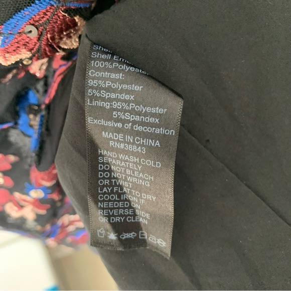 Sam Edelman | Tie Halter Neck Zipper Back Embroidered Floral Mesh Dress | Size 2 - Picture 10 of 10